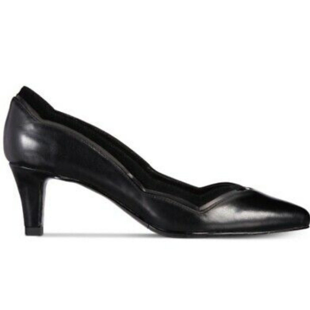 *** EASY STREET Pumps Black KIM PATENT DETAILS Cushioned Dress Pump Shoes Padded